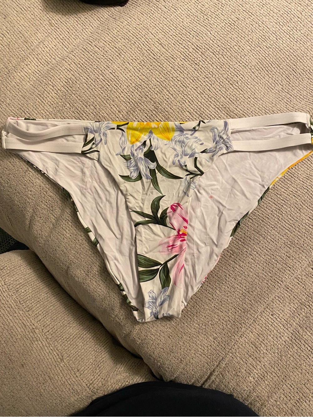 White Floral Bikini Bottoms
